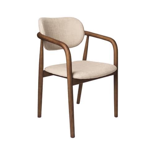 Fauteuil rembourré Henry tissu beige - POLSPOTTEN - Beige - Frêne, Mousse, Tissu