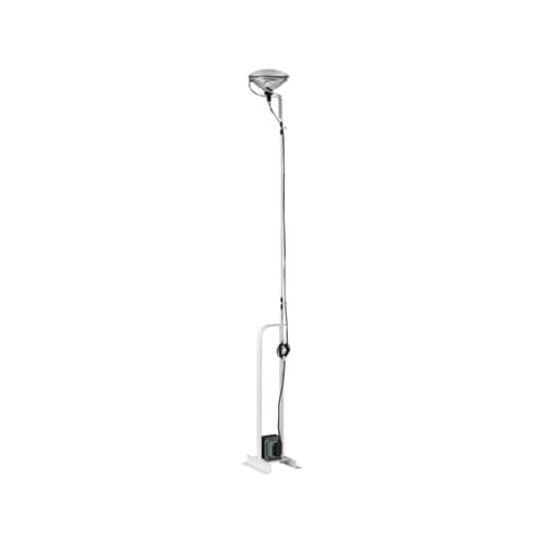 Toio LED Floor lamp metal white / Castiglioni, 1962 - Adjustable height - Flos - White - Steel