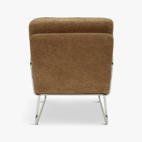 Gepolsterter Sessel Aurore textil braun - NV GALLERY - Camel - Gewebe, High Density-Schaum, Verchromtes Eisen