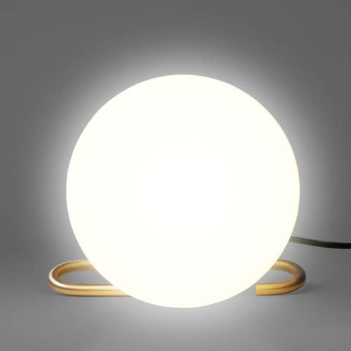 Lampe de table nh1217 métal verre or / Baladeuse - à poser ou suspendre - Artemide - Laiton / Sphère blanche - Laiton brossé, Verre soufflé