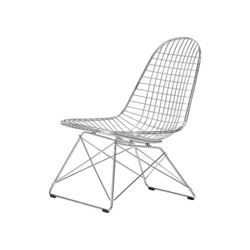 Wire Chair LKR Lounge armchair silver metal / Charles & Ray Eames, 1951 - Vitra - Chromed - Chromed steel