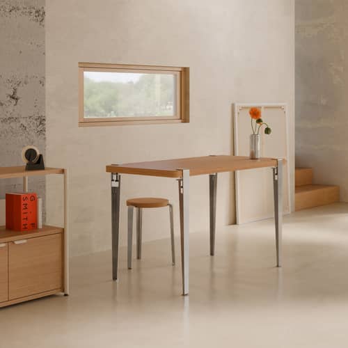 Pied Core avec fixation étau / H 75 cm / Pour créer table & bureau - TIPTOE - Inox brossé - Acier inoxydable brossé