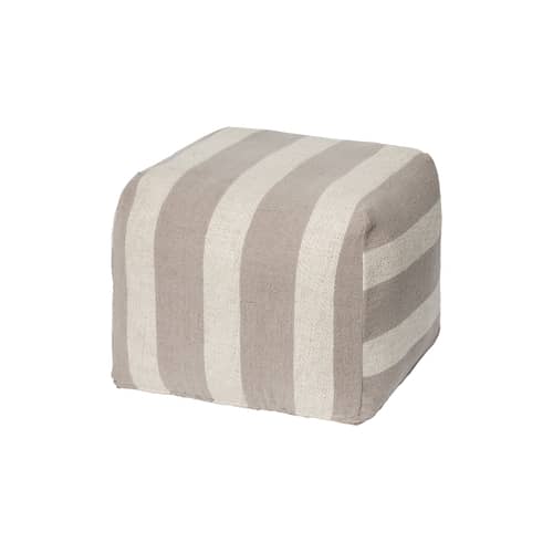 Pouf Sigrid tissu gris - BROSTE COPENHAGEN - Gris clair -  Micro-billes EPS, Coton, Lin