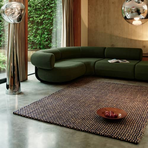 Weave Rug textile blue / 200 x 300 cm - Tom Dixon - Blue - Hessian, Wool