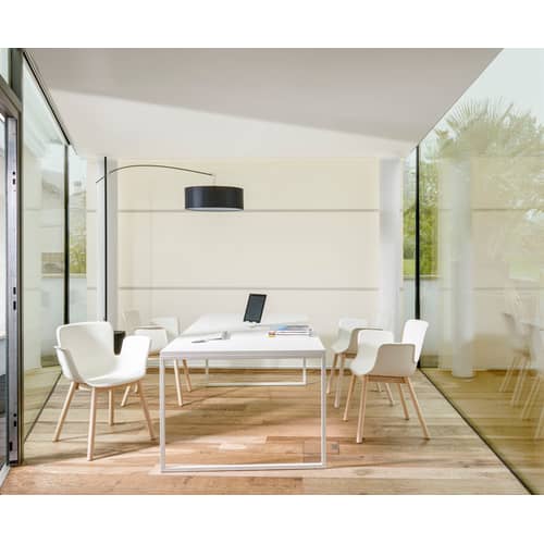 Schreibtisch Fronzoni ‘64 holz weiß / AG Fronzoni, 1964 - 100 x 200 cm / Holz - Cappellini - Weiß - lackierte Holzfaserplatte, lackiertes Metall