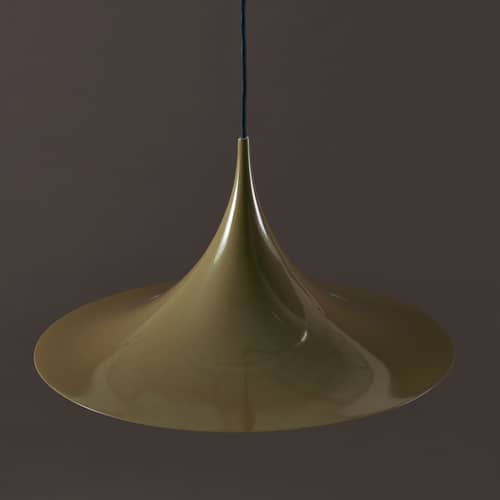 Suspension Semi métal vert / Ø 47 cm - Réédition 1968 - Gubi - Fenouil - Métal émaillé