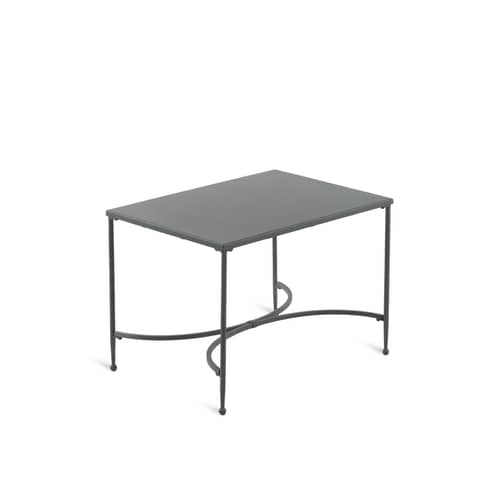 Table basse Toscana   / 52 x 38 x H 38 cm - Unopiu - 52 x 38 cm / Gris graphite - Fer galvanisé