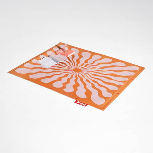 Tapis d\'extérieur Flying Carpet / 180 x 140 cm - Rembourré - Fatboy - Liquid Flower / Orange & rose - Mousse, Polyester recyclé