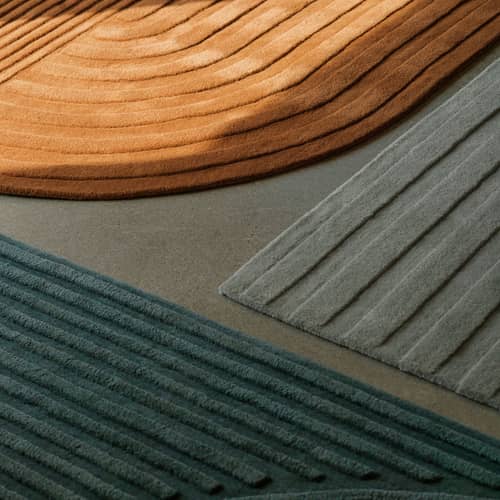 Tapis Relevo  vert / 170 x 240 cm - Tufté main - Muuto - Vert foncé - Laine de Nouvelle-Zélande