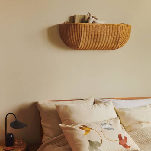 Wandablage Braided faser holz natur / B 75 x H 25 cm - Ferm Living - Rattan, natur - Geflochtenes Rattan