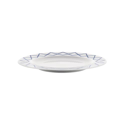 Set  4 assiettes à dessert La Bella Tavola Ø 20 cm - céramique / Ettore Sottsass - Alessi - Motif bleu - Porcelaine fine