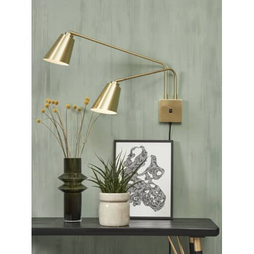 Applique avec prise Bremen / 2 bras orientables - L 135 cm - It\'s about Romi - Or - Acier