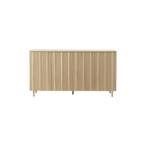 Buffet Rib legno naturale / L 159 x H 86,5 cm - Normann Copenhagen - Rovere - Impiallacciatura di rovere, Rovere massello