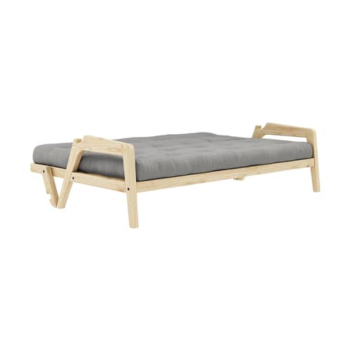 Canapé convertible Grab / L 204 cm - 3 places - KARUP DESIGN - Gris 746 / Pin clair - Fibres recyclées mélangées, Mousse, Pin massif certifié FSC, Tissu