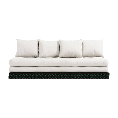 Divano convertibile Chico tessuto bianco / Modulare - L 200 cm - KARUP DESIGN - Naturale 701 - Espanso, Fibre riciclate miste, Giunco intrecciato, Paglia di riso, Tessuto