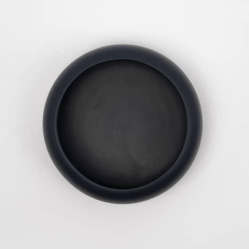 Coppa Omar 01 ceramica blu / Small - Ø 23,5 x H 9,5 cm / Fatta a mano - raawii - Blu scuro - Ceramica smaltata