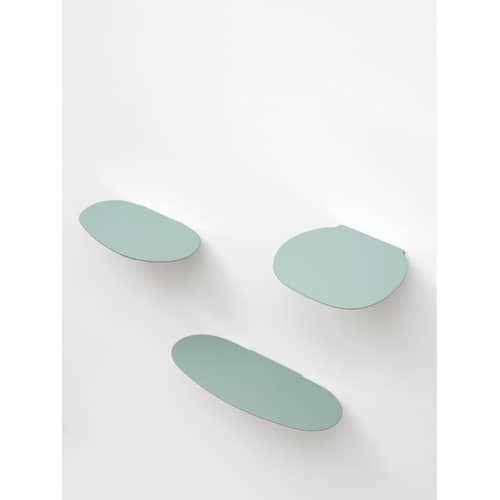 Set de 3 étagère Isola céramique - Moustache - Vert menthe - Céramique émaillée