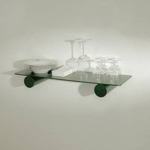 Étagère Pipeline Duo métal vert / L 76 cm - raawii - Vert mousse - Aluminium