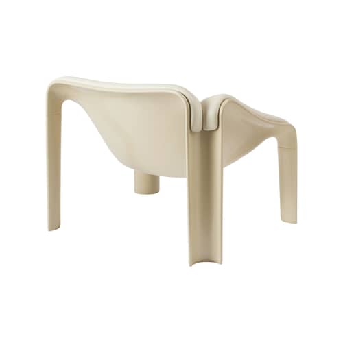 Fauteuil rembourré F300 cuir blanc / Pierre Paulin, réédition 1965 - Gubi - Cuir crème / Vert pastel - Cuir, HiREK, Mousse