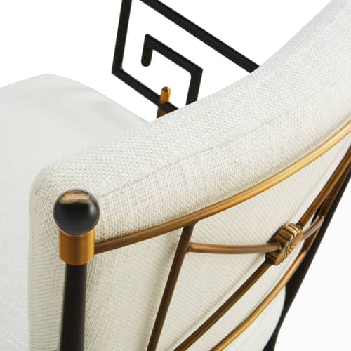 Gepolsterter Sessel Rider Accent textil weiß - Jonathan Adler - Weiß - Gewebe, Polyacryl, Schaumstoff, Stahl