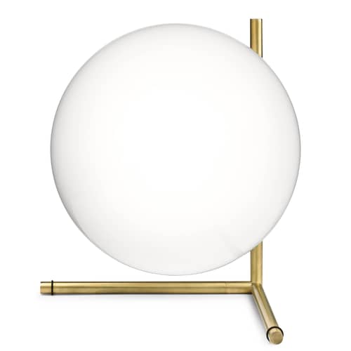 Lampe de table IC T2   / H 35 cm - Flos - Laiton - Acier, Verre soufflé