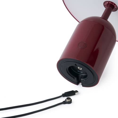 Lampe sans fil rechargeable Bell Portable LED / H 28 cm - Tom Dixon - Bordeaux - ABS