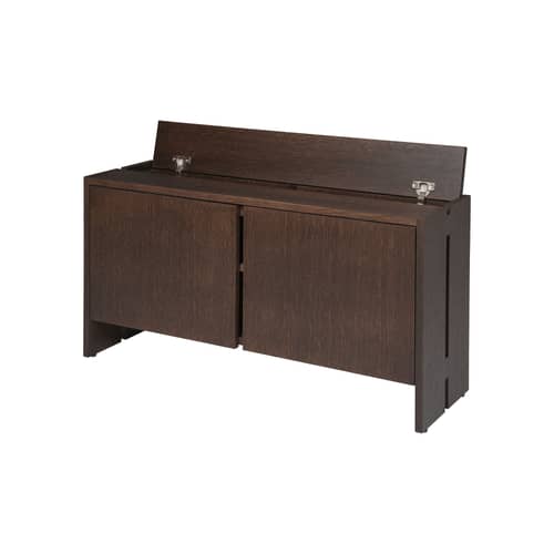 Meuble à chaussures Parcel Low bois marron / L 100 x H 50 x P 30 cm - Ferm Living - Chêne teinté foncé - Placage de chêne