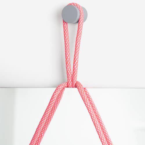 Miroir mural Shibari Rectangle verre rose / L 50,5 x H 69 cm - Moustache - Rose - Corde, Hêtre, Verre