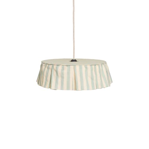 MÖBELZUBEHÖR Vibes textil blau / Ø 40 x H 12 cm - Baumwolle Voile - NOBODINOZ - Türkis / Streifen - Bio-Baumwollvoile, Eisen