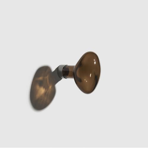 Patère Bubble Small verre marron / Ø 9,5 cm - Soufflé bouche - Petite Friture - Gris brun - Acier, Verre soufflé bouche