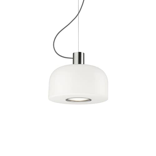 Pendelleuchte Bellhop Glass S1 glas silber / Ø 33 x H 18,5 cm - Flos - Hochglänzendes Aluminium - Aluminium, Triplex-Opalglas