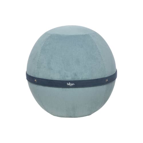 Pouf Côtelé Regular bleu / Ergonomique - Ø 55 cm / Velours côtelé - BLOON PARIS - Myrtille - PVC, Velours côtelé
