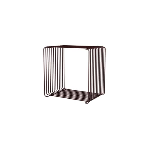 Scaffale Panton Wire Single Cube metallo rosso / 34,8 x H 34,8 x P 25,7 cm - Verner Panton, 1971 - MONTANA - Nero Rosso - Filo in acciaio inox laccato