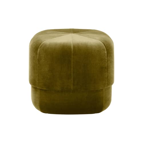 Sitzkissen Circus Small textil grün / Velours - Ø 46 cm - Normann Copenhagen - Moosgrün - Holz, Schaumstoff, Velours