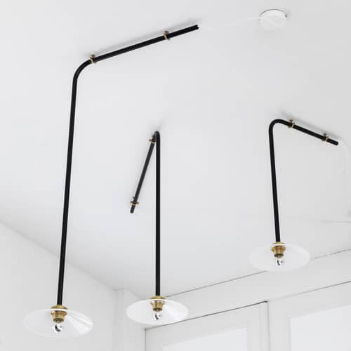 Plafonnier Ceiling Lamp n°3 métal or / H 60 x L 40 cm / Seconde vie - valerie objects - Laiton - Acier, Verre