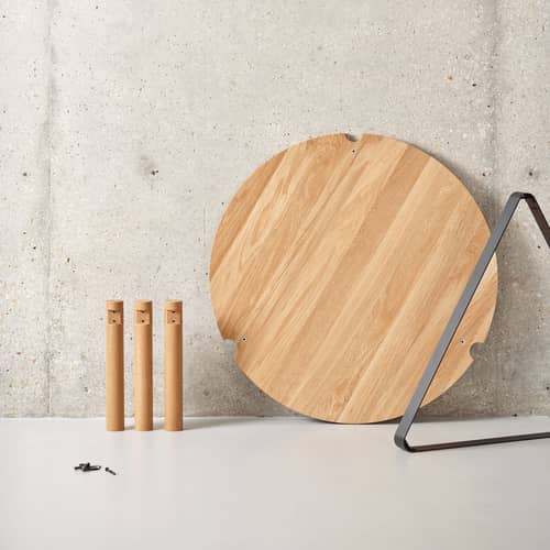 Table basse Disc / Ø 80 cm - Chêne massif - TIPTOE - Chêne naturel - Acier thermolaqué, Chêne massif