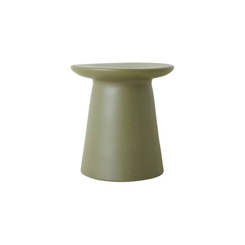 Table d\'appoint Earthenware Medium céramique vert / Ø 40 x H 43 cm - HK LIVING - Vert kaki - Grès émaillé