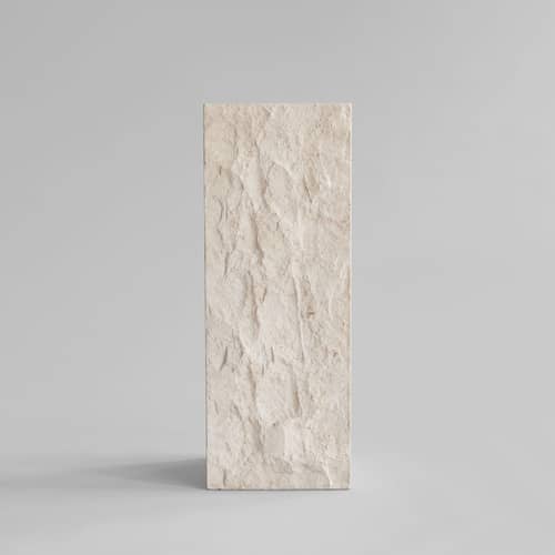 Table d\'appoint Podium Maxi / 30 x 30 x H 80 cm - Pierre naturelle - 101 COPENHAGEN - H 80 cm / Blanc - Pierre