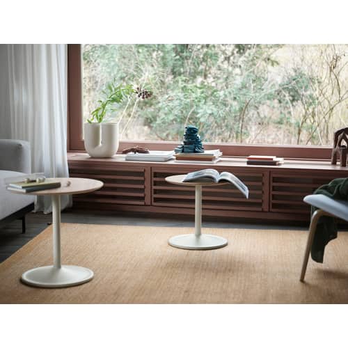Table d\'appoint Soft bois orange / Ø 41 x H 40 cm - Stratifié - Muuto - Orange - Aluminium peint, MDF, Stratifié