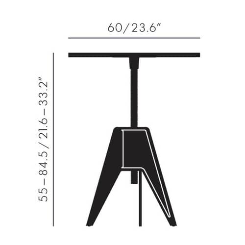 Table à hauteur réglable Screw marbre blanc noir / Ø 60 cm - H 55/84,5 cm - Tom Dixon - Ø 60 cm - Noir / blanc - Aluminium, Fonte, Marbre