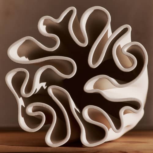 Vase Dedali Medium céramique blanc / Ø 15 x H 18 cm - Ferm Living - H 18 cm / Blanc - Grès