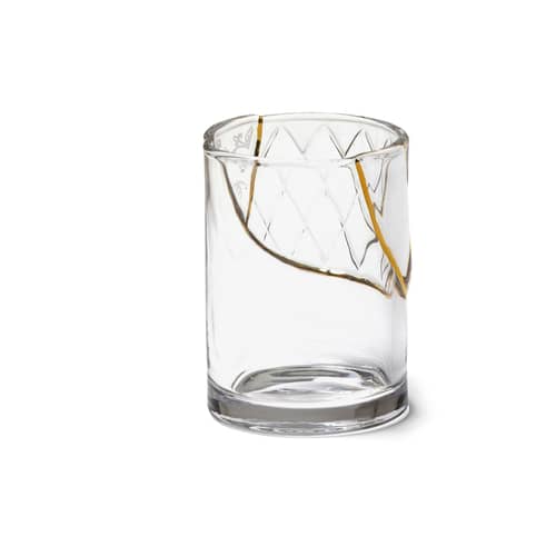Verre Kintsugi n°2 verre transparent or / Verre & or fin - Seletti - n°2 / Transparent & or - Or fin, Verre