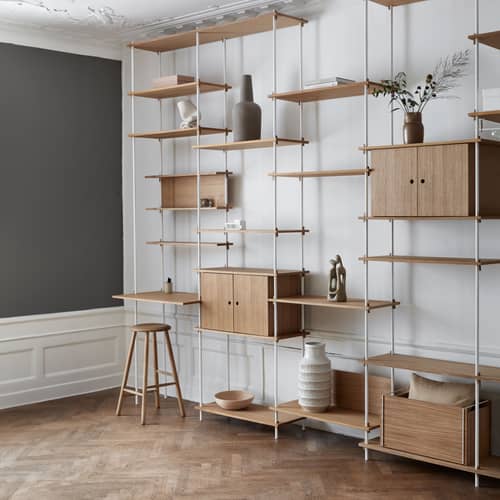 Accessoire / Tablette-bureau pour système Shelving System - L 85 x Prof. 52 cm - MOEBE - Chêne naturel - MDF placage chêne