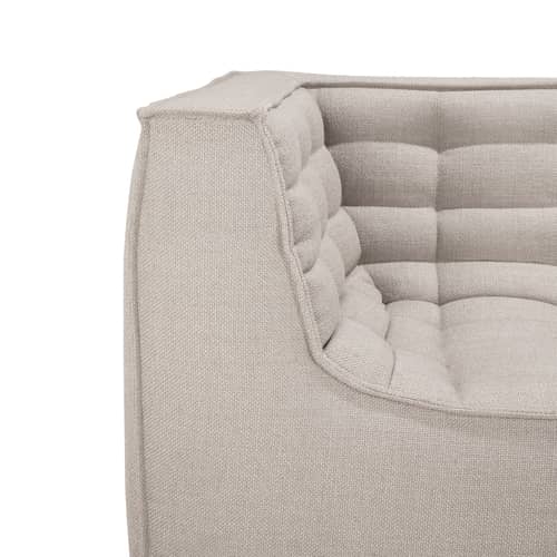 Canapé 2 places N701 tissu beige / L 205 cm - Ethnicraft - Beige (tissu standard) - Bois, Mousse PU haute densité, Tissu