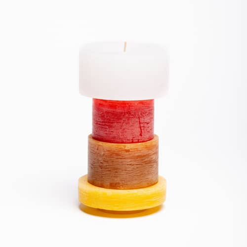 Candl Stack 05 Candle wax yellow / 4 stackable Units - Combustion 130 hours - STAN EDITIONS - Yellow - Paraffin wax