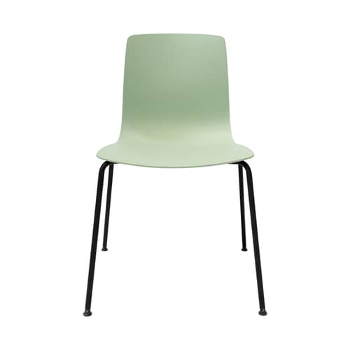 Chaise empilable Aava 02 vert / 4 pieds - Polypropylène recyclé - Arper - Gris-vert - Acier, Polypropylène recyclé