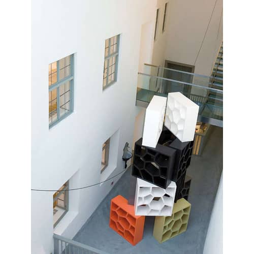 Bibliothèque Opus Incertum plastique blanc - Casamania - Blanc - Polypropylène expansé