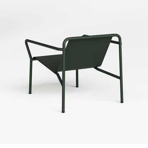 Fauteuil bas Panorama métal vert - TIPTOE - Vert Forêt - Acier thermolaqué