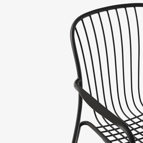 Fauteuil de repas Thorvald SC95 métal noir - &tradition - Noir chaud - Acier