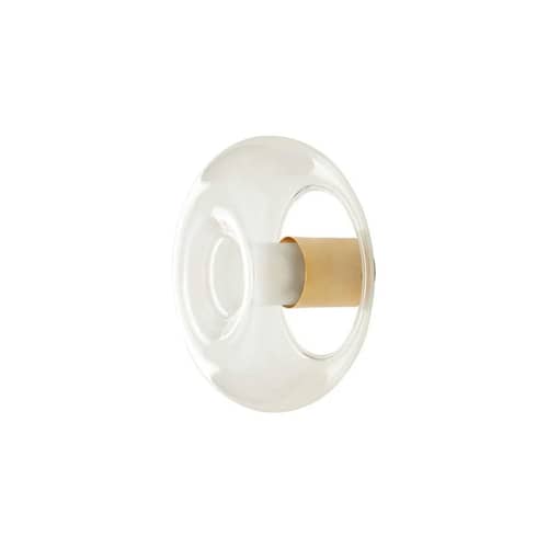 Fontanella Large Wall light glass transparent / Ceiling light - Ø 40 cm - Fontana Arte - Brass - Blown Borosilicate glass, Galvanized metal
